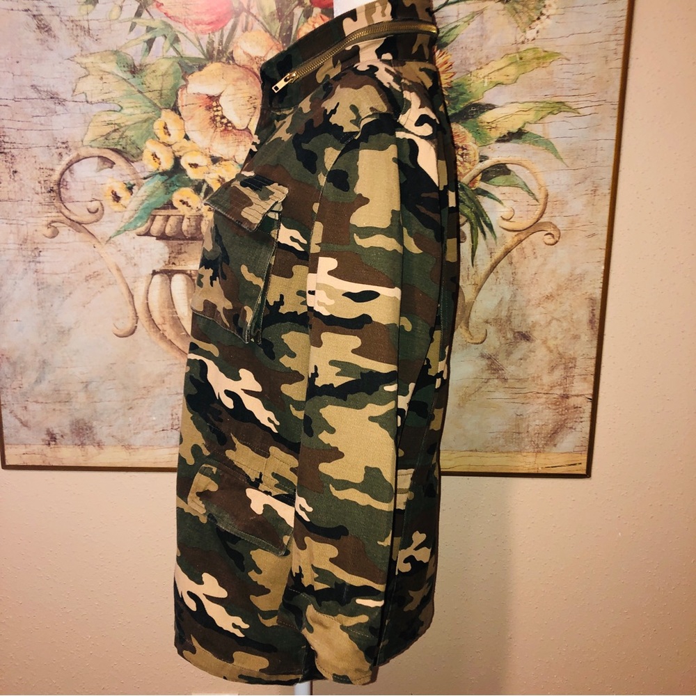 Sz M Asmax Haoduoyi Brown & Green Boho Camo Jacket - Picture 11 of 16